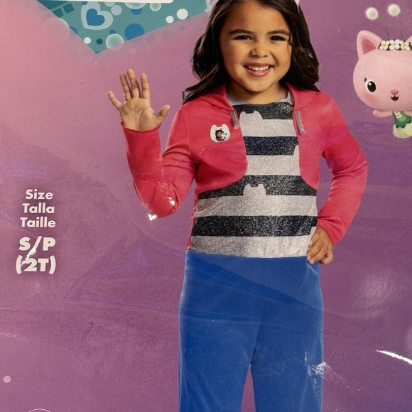 Toddler Gabbys Dollhouse Gabby Jumpsuit Headband Halloween Costume 2T - Picture 2 of 6